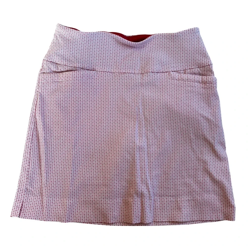 S.C. & Co. Sportswear Red White Geometric Print Golf Skort Size‎ Small